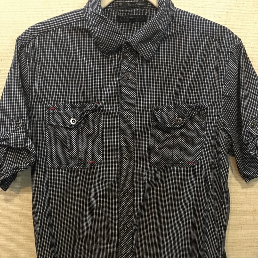 Vintage 21 Men Snap Button Short Sleeve Shirt